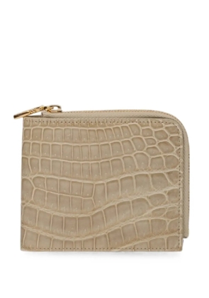 KWANPEN crocodile-effect zip-around wallet - Neutrals