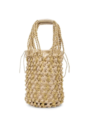 Alysi knotted-mesh shoulder bag - Neutrals