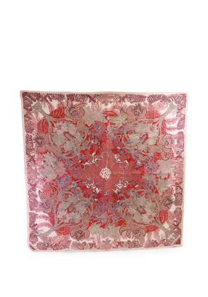 Hermès Pre-Owned floral-print silk scarf - Red