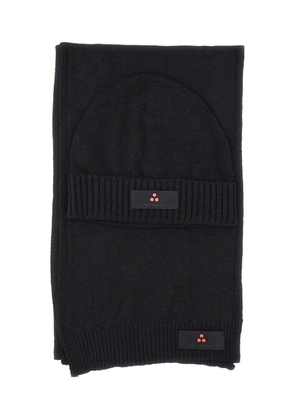 Peuterey Silli05 ribbed scarf set - Black
