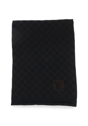 Louis Vuitton Pre-Owned patterned wool scarf - Black