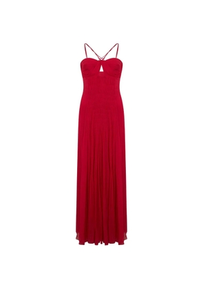 Alberta Ferretti ruched maxi dress - Red