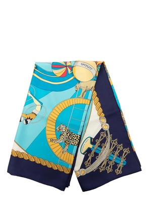 Hermès Pre-Owned 1980-2000 Circus Silk Scarf 90 scarves - Blue