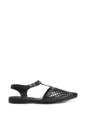 Tommy Hilfiger cut-out T-bar flat pumps - Black