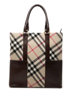 Burberry Pre-Owned 2000-2017 Supernova Check Wool tote bag - Neutrals