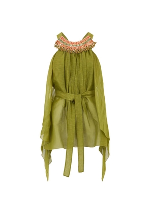 Alberta Ferretti beaded halterneck blouse - Green