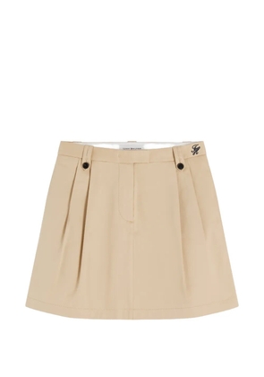Tommy Hilfiger pleated embroidered mini skirt - Neutrals