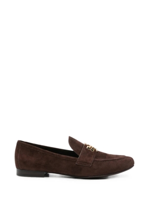 Tory Burch logo-plaque suede loafers - Brown