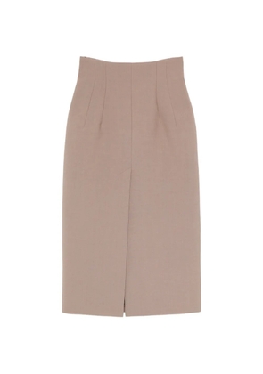 Mugler zip-up midi skirt - Brown
