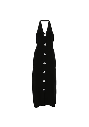 Maje flower-embellished midi dress - Black