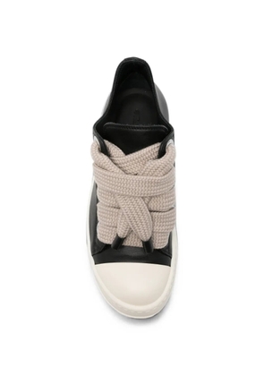 Rick Owens oversized-lace leather sneakers - Black