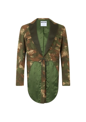 Moschino camouflage-print notched-collar jacket - Green