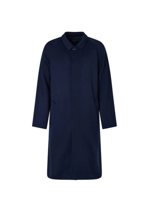 Giorgio Armani concealed-fastening raglan-sleeve coat - Blue