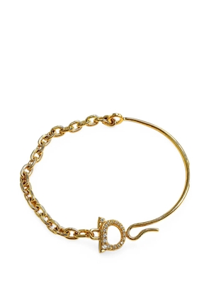 Ferragamo Gancini crystal-embellished bracelet - Gold