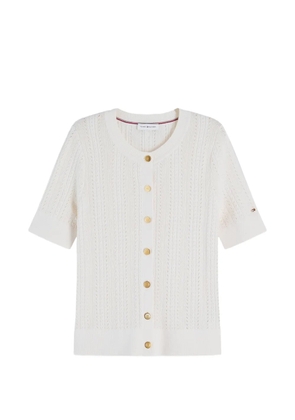 Tommy Hilfiger cable-knit short-sleeve cardigan - White