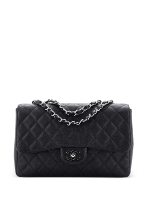 CHANEL Pre-Owned Classic Single Flap Bag Quilted Caviar Jumbo shoulder bag - Black