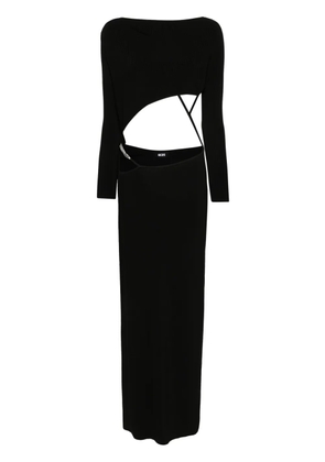 GCDS asymmetric ribbed maxi dress - Black