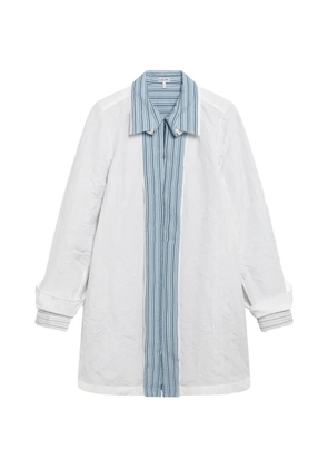 LOEWE crinkled mini shirt dress - White