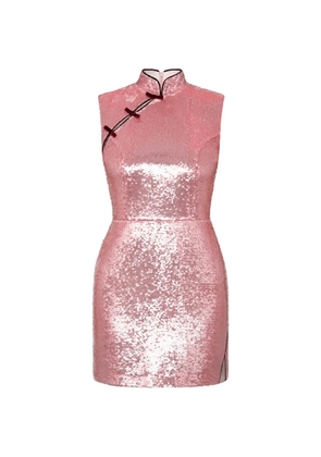 ANOUKI sequin-embellished bow-detail mini dress - Pink