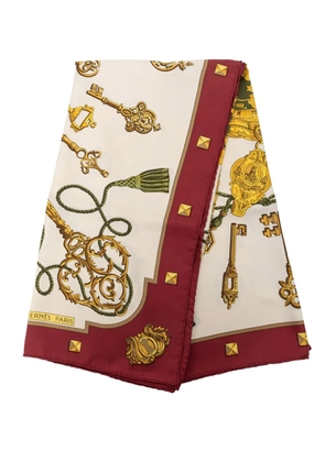 Hermès Pre-Owned 1980-2000 Les Cles Silk Scarf 90 scarves - White
