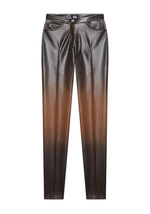 GCDS logo-patch split-hem trousers - Brown