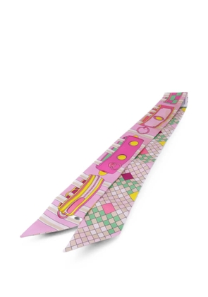 Hermès Pre-Owned graphic-print silk scarf - Pink