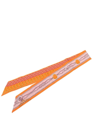 Hermès Pre-Owned 2000-2026 Maillons Silk Twilly Scarf scarves - Orange