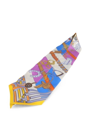 Hermès Pre-Owned Twilly equestrian-print scarf - Neutrals