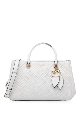 GUESS USA quilted logo-charm tote bag - White