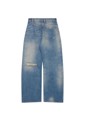MM6 Maison Margiela Twist distressed panelled jeans - Blue
