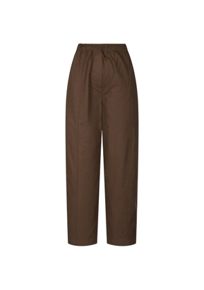 TOMBOY elasticated-waist cotton-twill tapered trousers - Brown