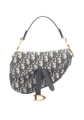 Christian Dior Pre-Owned 2000-2026 Mini Oblique Canvas Saddle Bag satchel - Blue