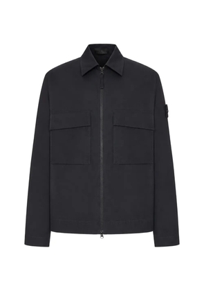 Stone Island logo-patch zip-up shirt jacket - Black