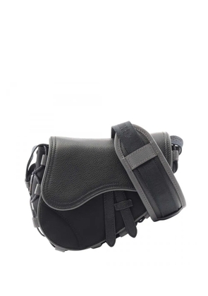 Christian Dior Pre-Owned 2000-2026 Sacai Mini Nylon and Leather Saddle crossbody bag - Black