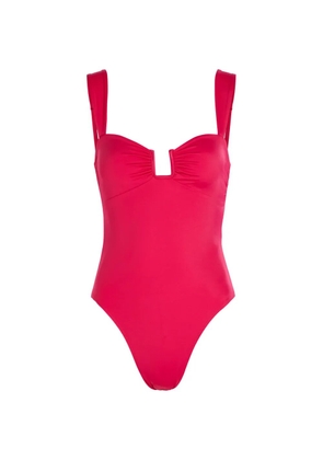 AWAY THAT DAY Cannes ruched cutout swimsuit - Pink
