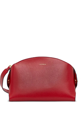 Coccinelle logo-print calf leather shoulder bag - Red