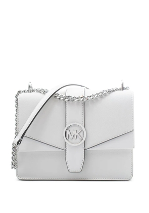 Michael Kors logo-plaque chain-link shoulder bag - White
