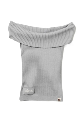 APEE™ by *A BATHING APE® off-the-shoulder ribbed-knit sweater - Grey