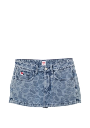 APEE™ by *A BATHING APE® all-over logo-print denim shorts - Blue