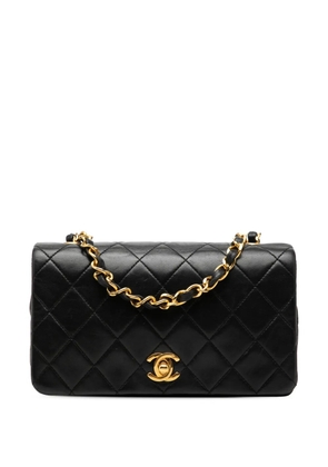 CHANEL Pre-Owned 1989-1991 CC Quilted Lambskin Turnlock Full Single Flap crossbody bag - Black