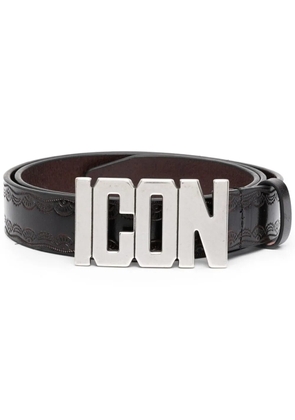 DSQUARED2 logo-plaque buckle belt - Black