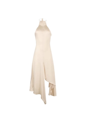 Victoria Beckham halterneck draped maxi dress - Neutrals