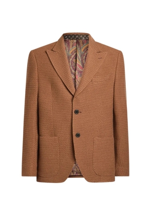 ETRO single-breasted knit cashmere and wool jacket - Brown