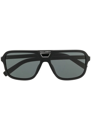Dolce & Gabbana Eyewear aviator frame logo sunglasses - Black