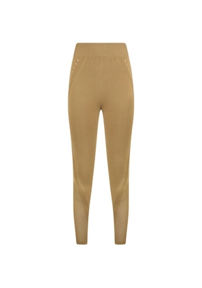 Alberta Ferretti perforated high-waisted leggings - Neutrals