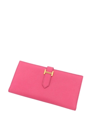 Hermès Pre-Owned 2011 Chevre Bearn Soufflet Bifold Wallet long wallets - Pink
