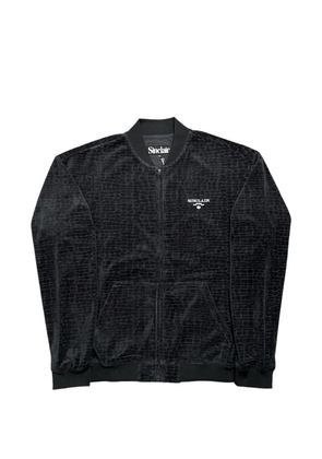 Sinclair croc-jacquard velour bomber jacket - Black