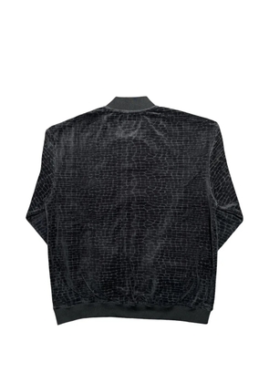Sinclair croc-jacquard velour bomber jacket - Black