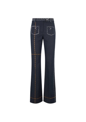Moschino contrast-stitch flared jeans - Blue