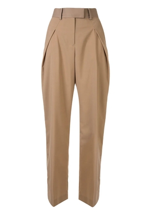 sacai stripe detail straight-leg trousers - Brown